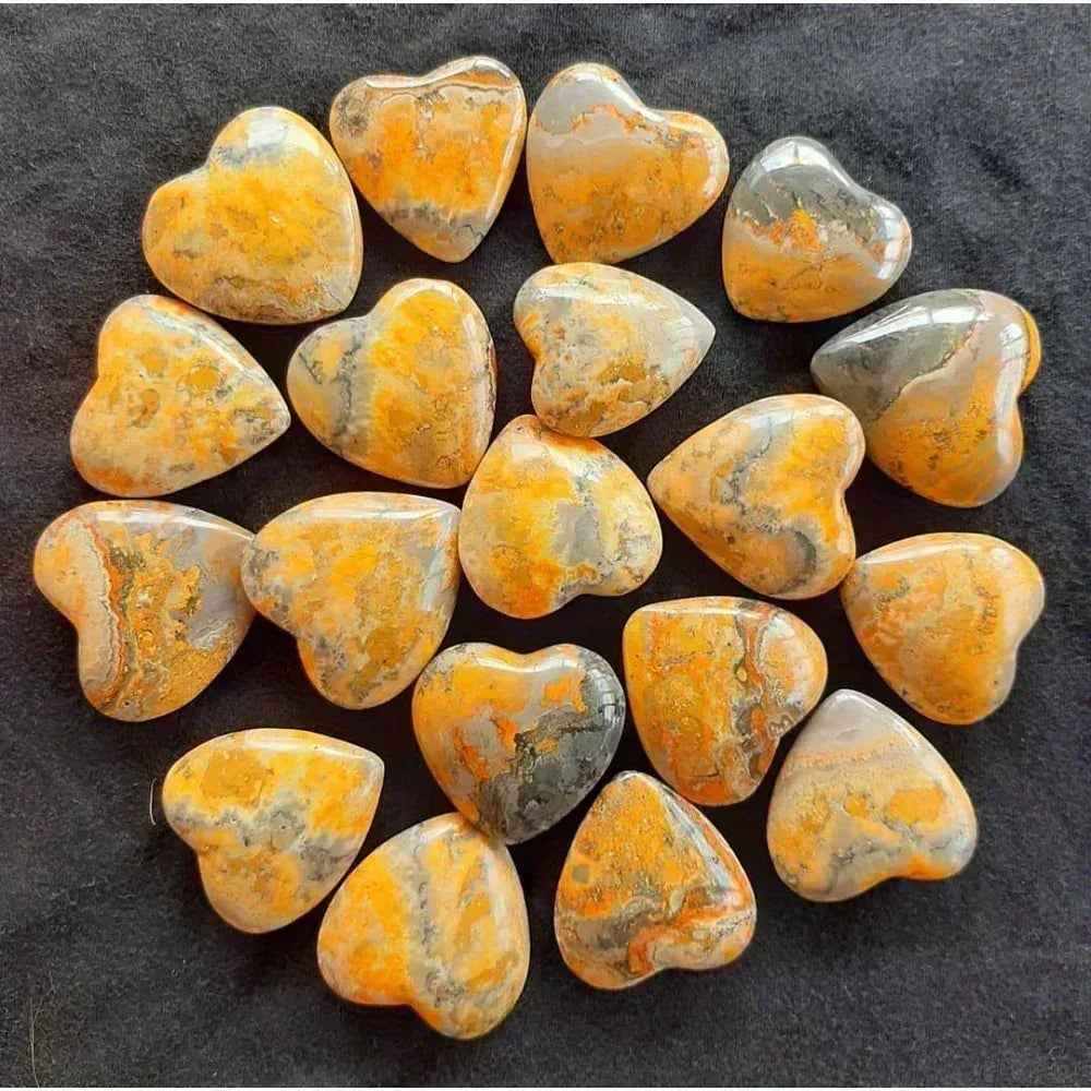 10-100g Bumble Bee Jasper Heart|CrystalHola