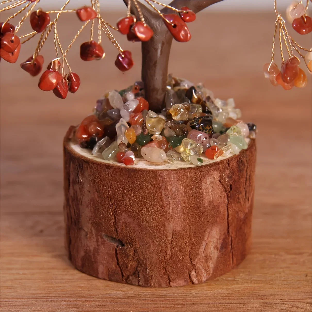Crystal Tree with Colorful Crystal Gravel Base
