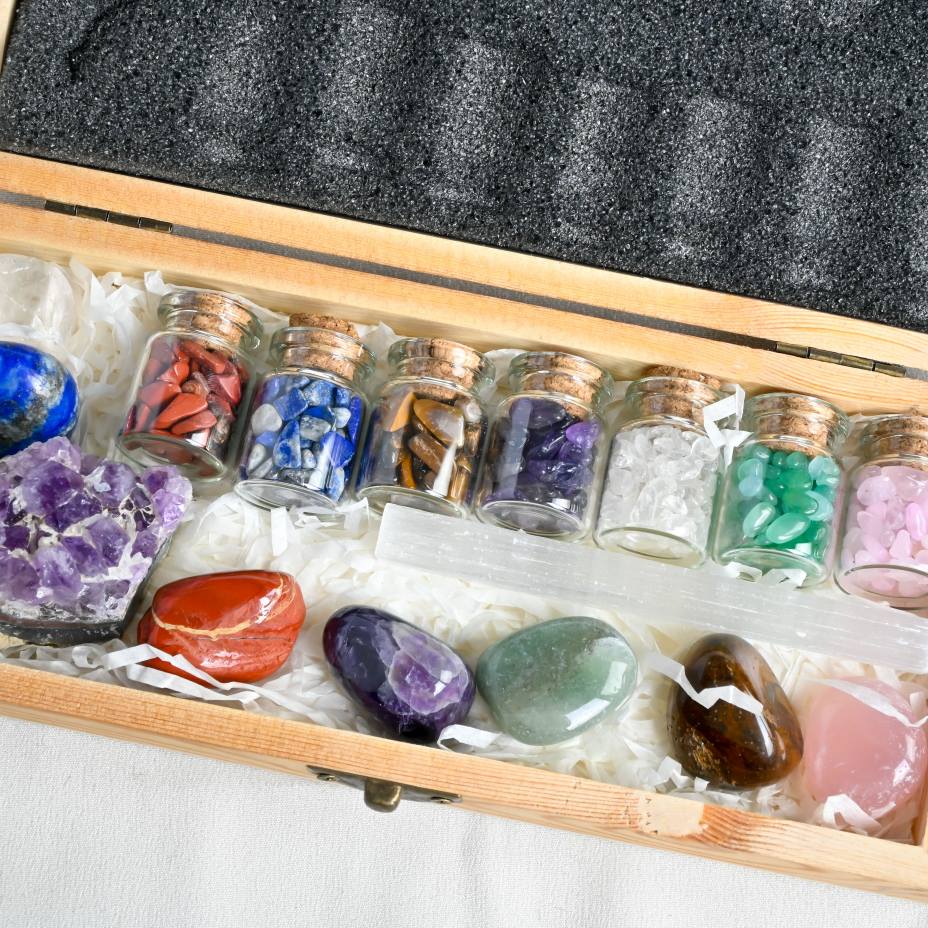 Crystal Pebble Wishing Bottle Set|CrystalHola