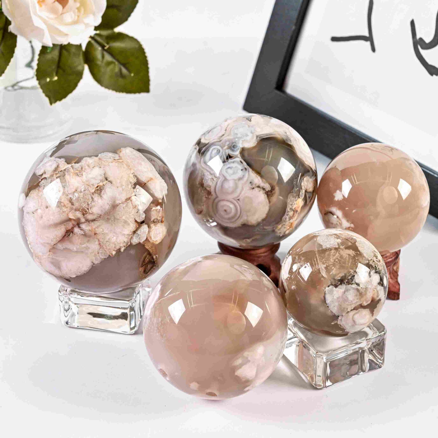 Flower Agate Sphere