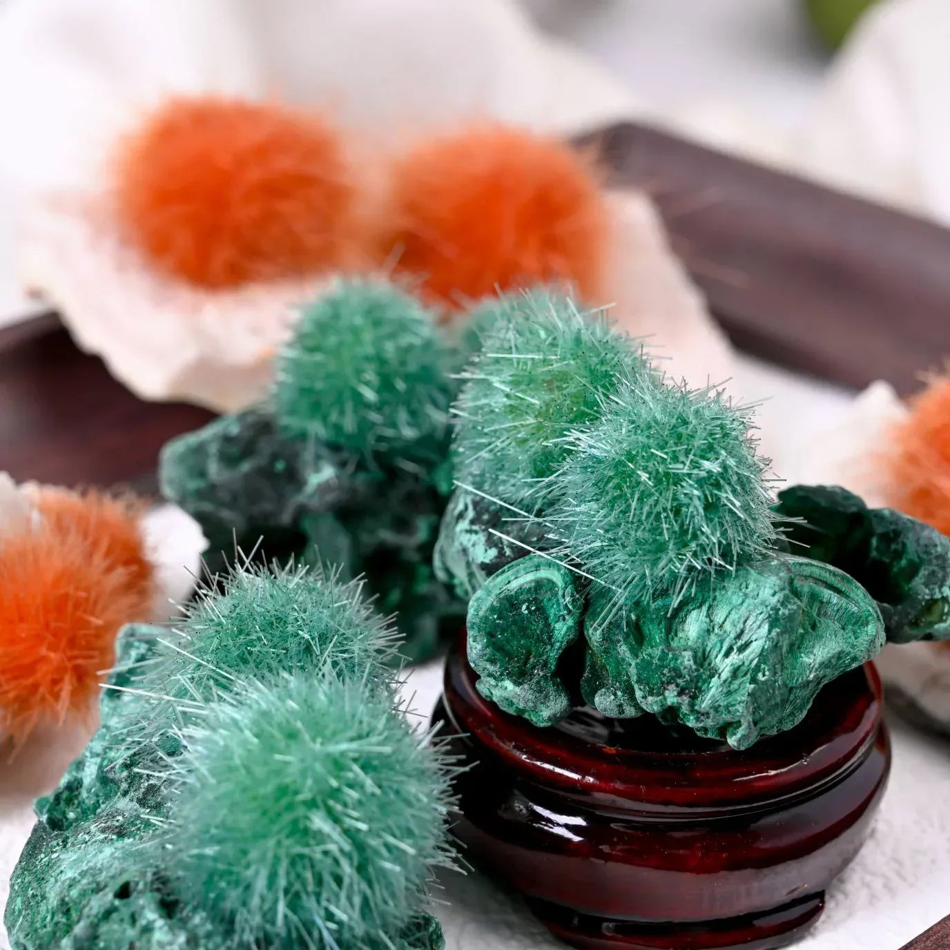 Fur Ball with Malachite and Fish Eye - CrystalHola