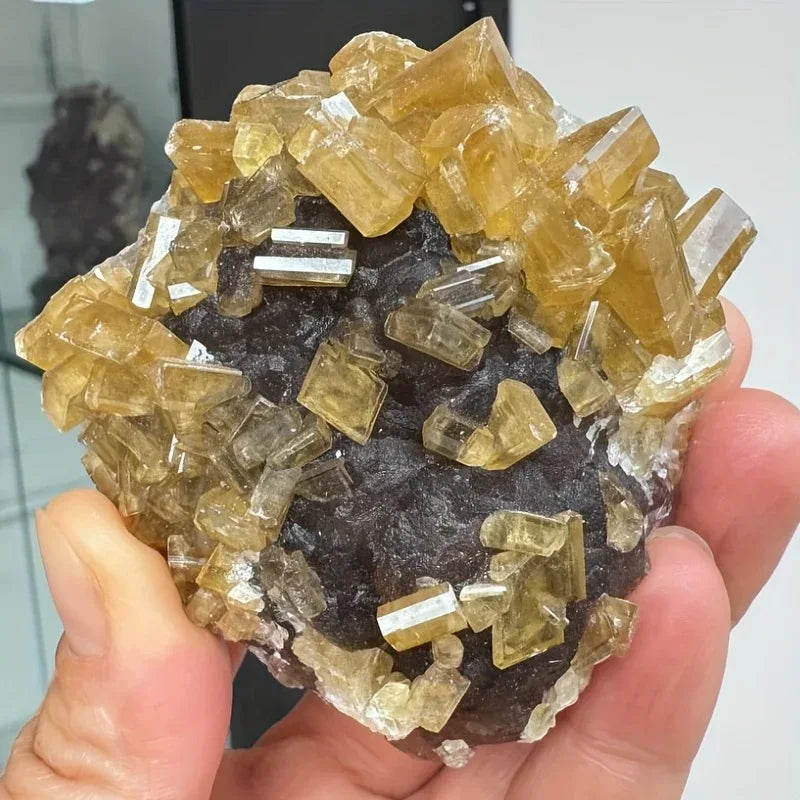 60-480g Golden Barite Mineral|CrystalHola