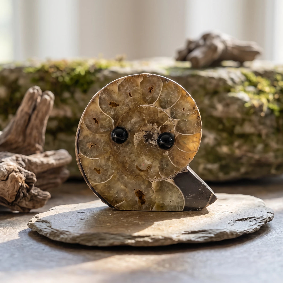 Agate Fossil Table Pet Carving for Desk Decor and Gifting