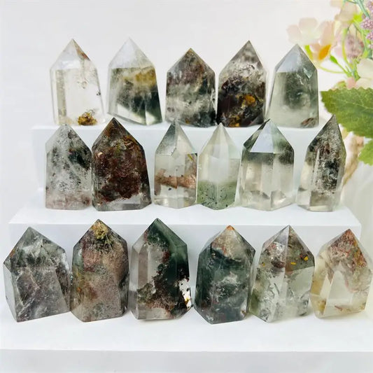 Green Garden Ghost Quartz Tower Hquote-only - CrystalHola