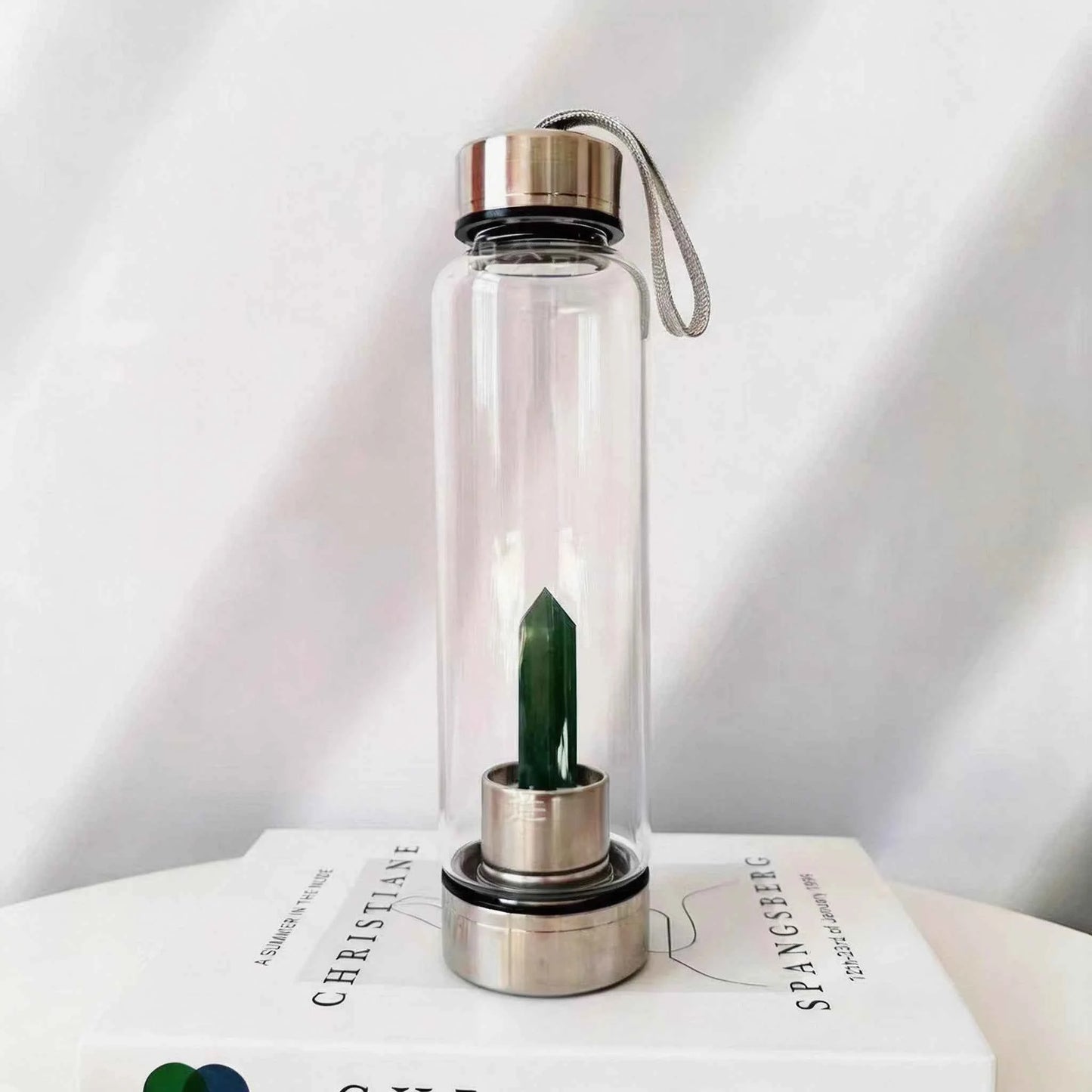 Natural Crystal Point Glass Bottles |CrystalHola