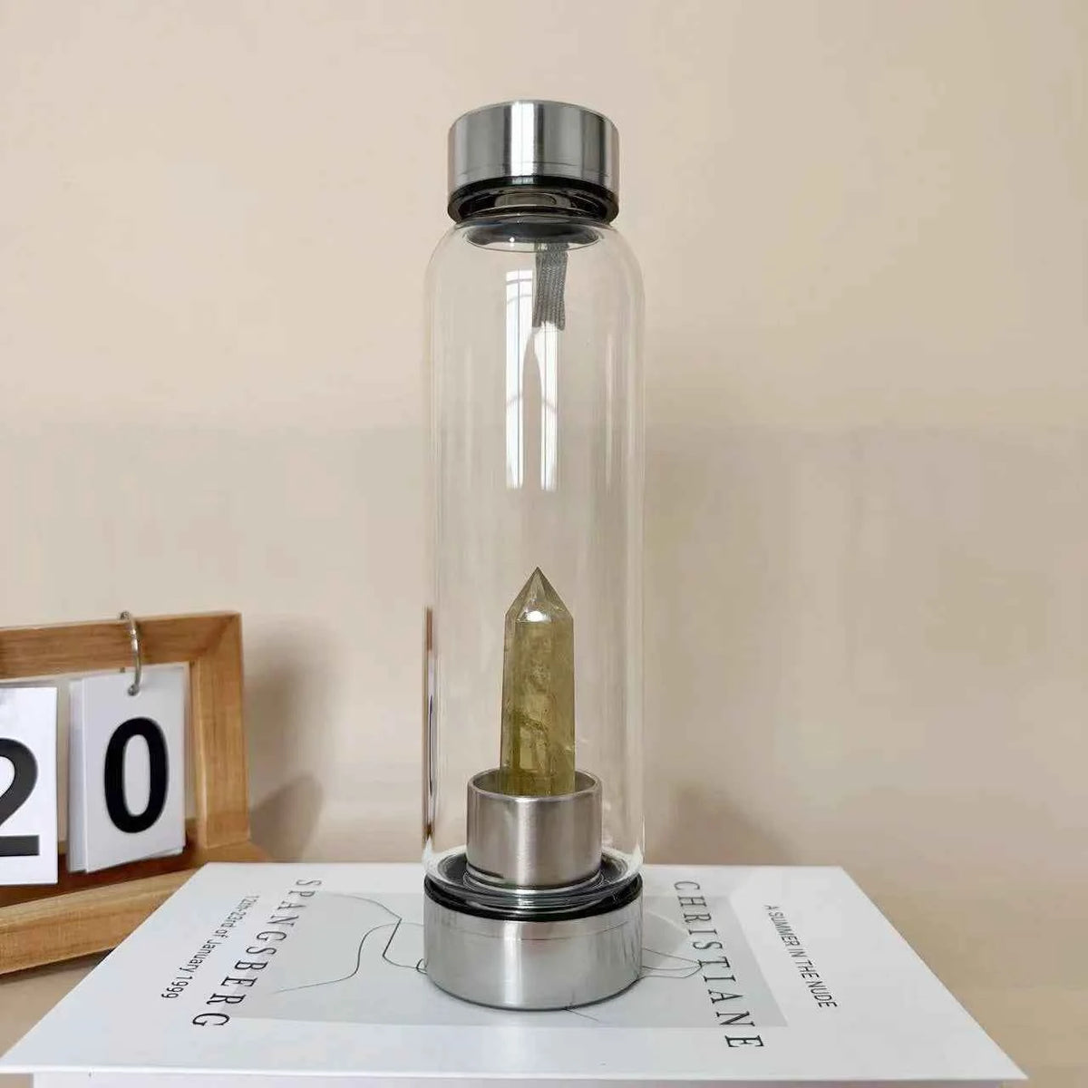 Natural Crystal Point Glass Bottles |CrystalHola