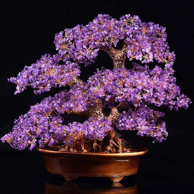 Natural Crystal Gemstone Fortune Money Tree 38cm Bonsai Tree |CrystalHola