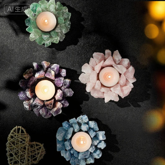 Crystal Raw Stone Candle Holder - CrystalHola