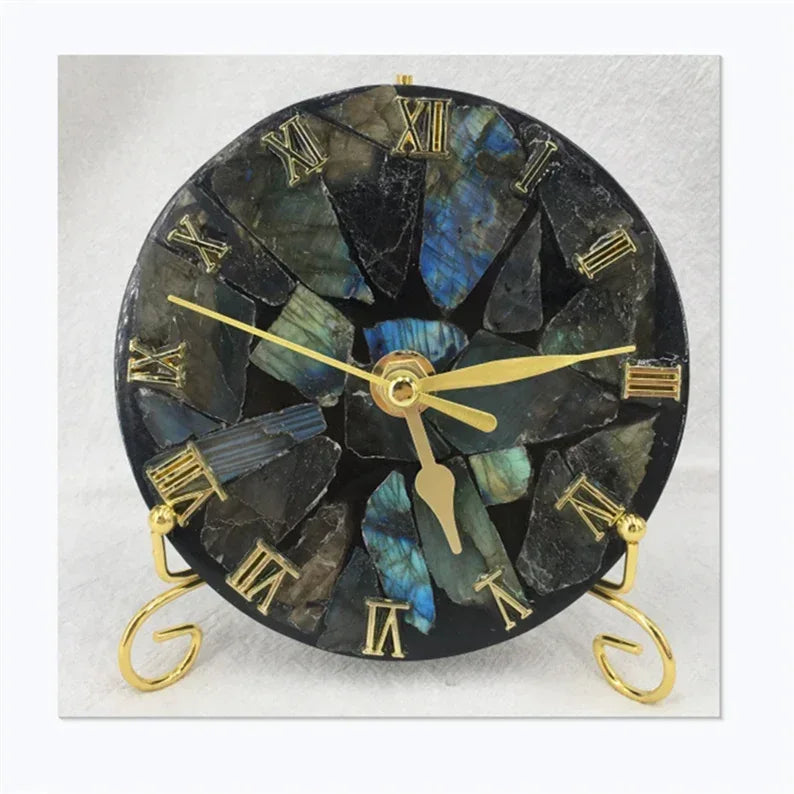 Labradorite Clock Carving