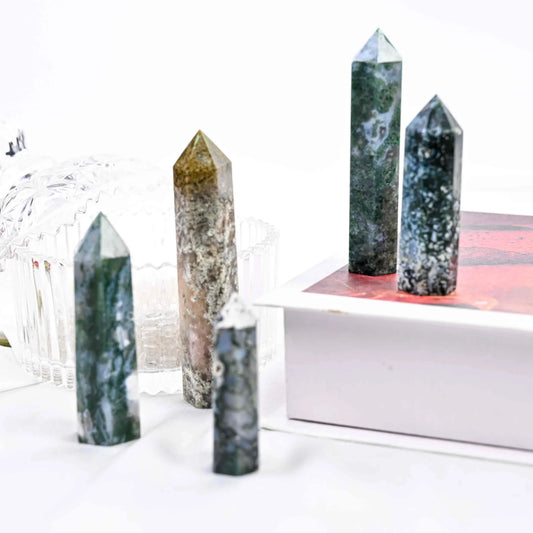 Moss Agate Tower - CrystalHola