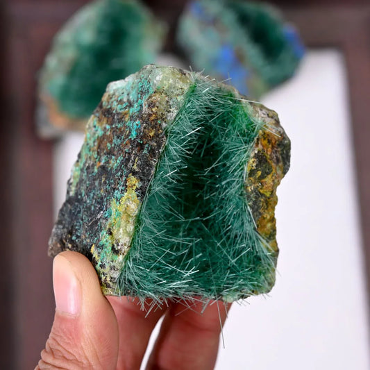 Needle With Azurite Mineral - CrystalHola