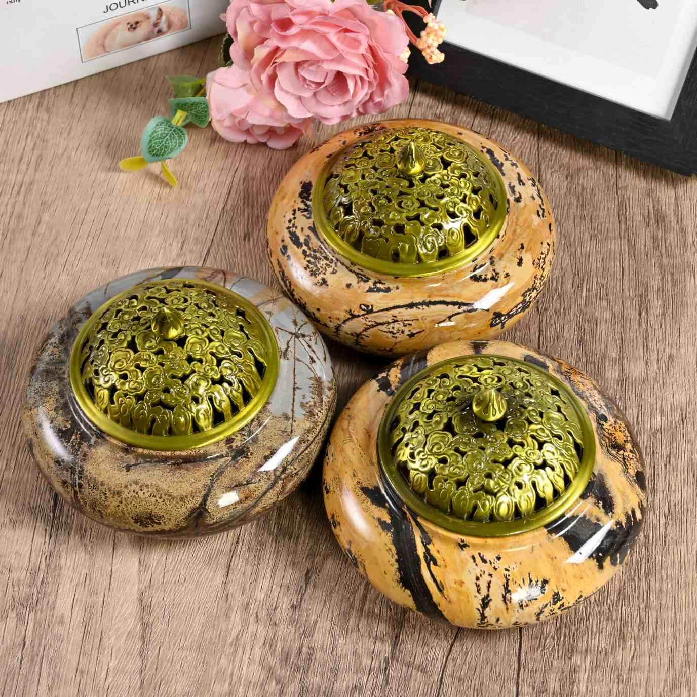 Picture Jasper Incense Burner - CrystalHola