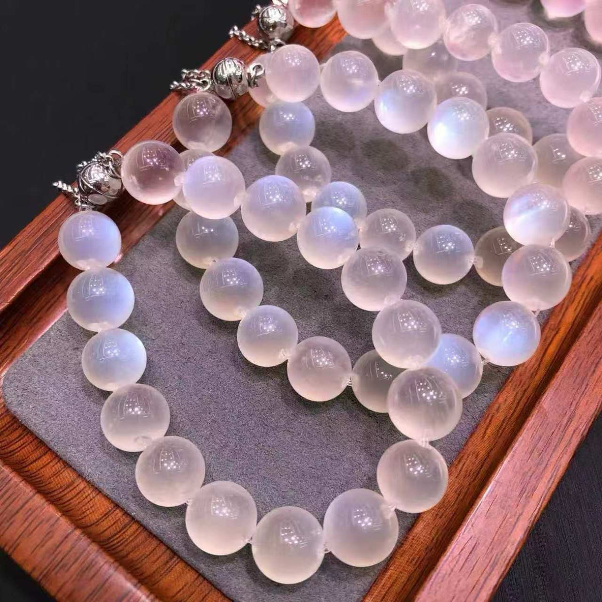 Crystal Bubble Chain Bracelet - Multi Stone Options - Blue Moonstone 10mm