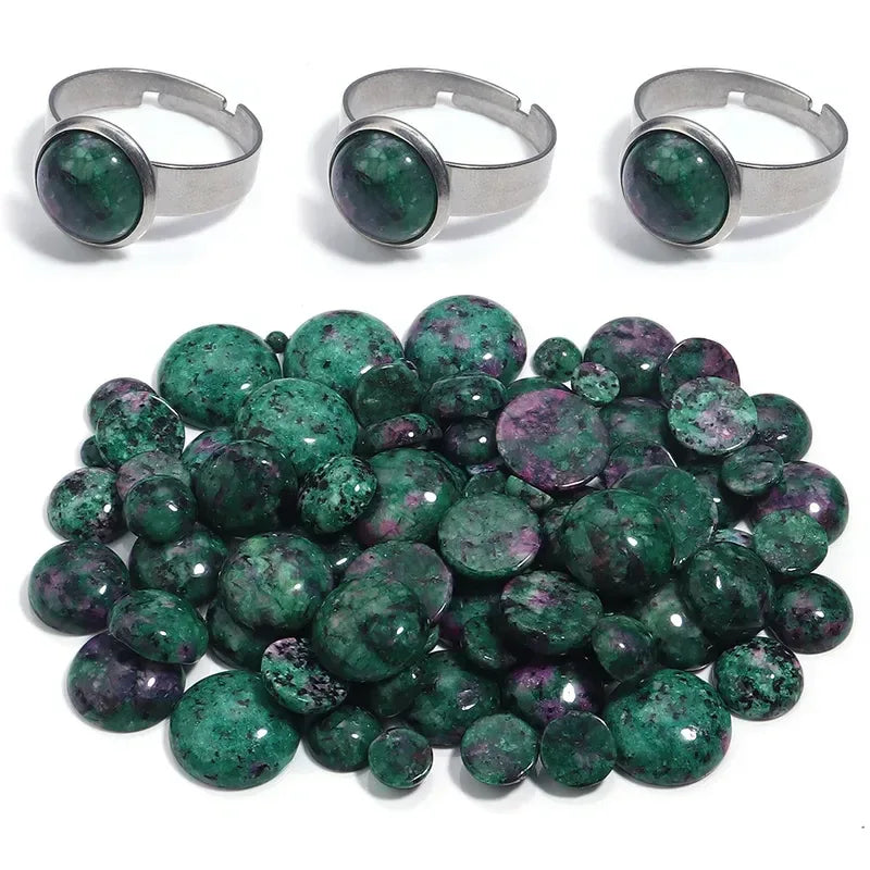 Ruby in Zoisite Round Disc - CrystalHola