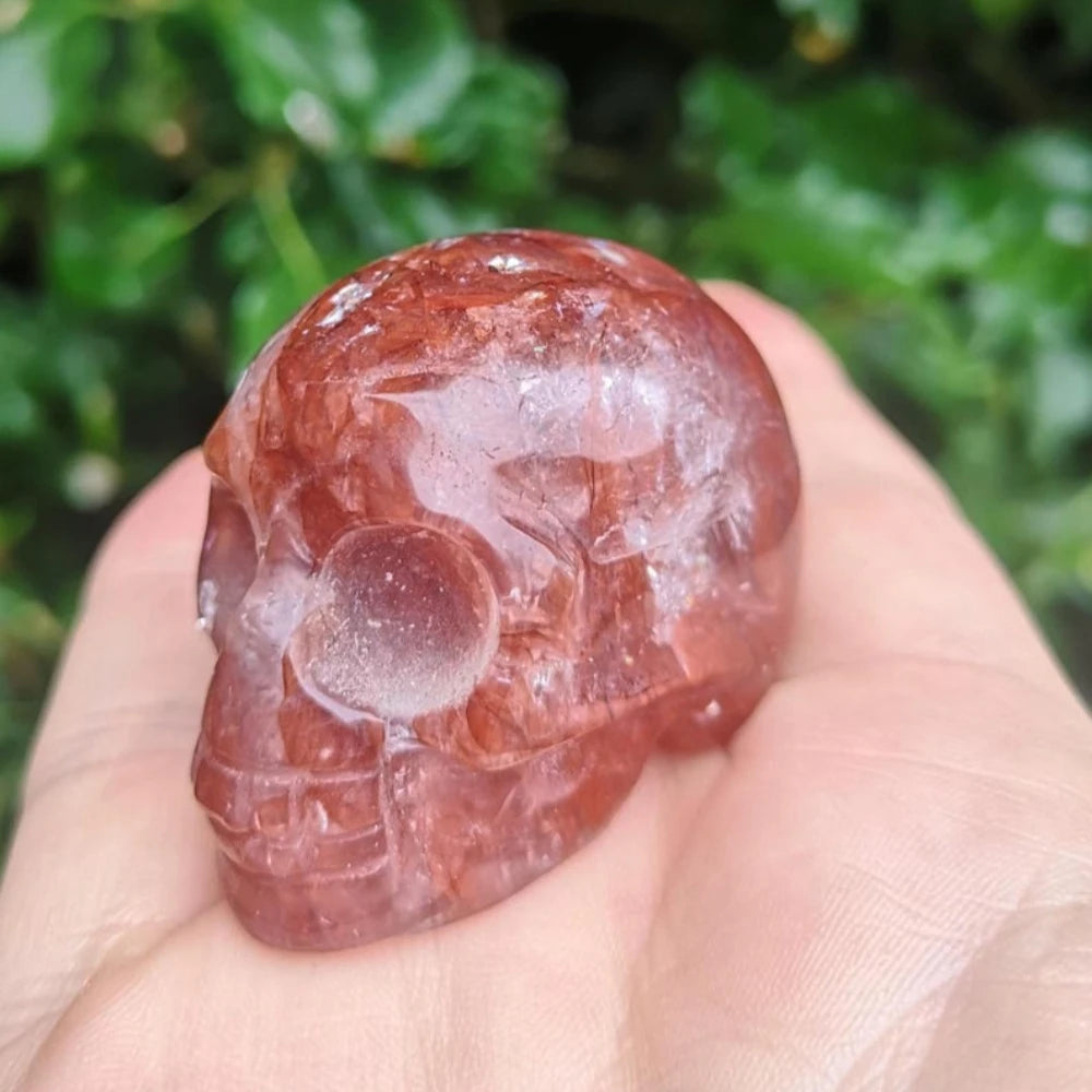 Natural Fire Quartz Skull for Gifts