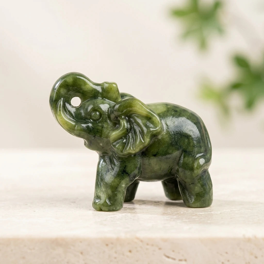 Xiuyan Stone Elephant for Home and Office Decor