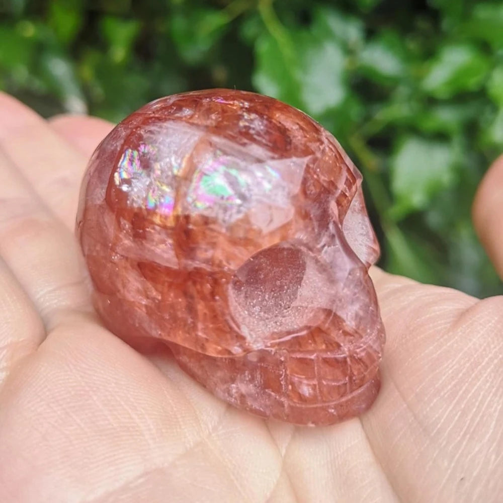 Natural Fire Quartz Skull for Gifts