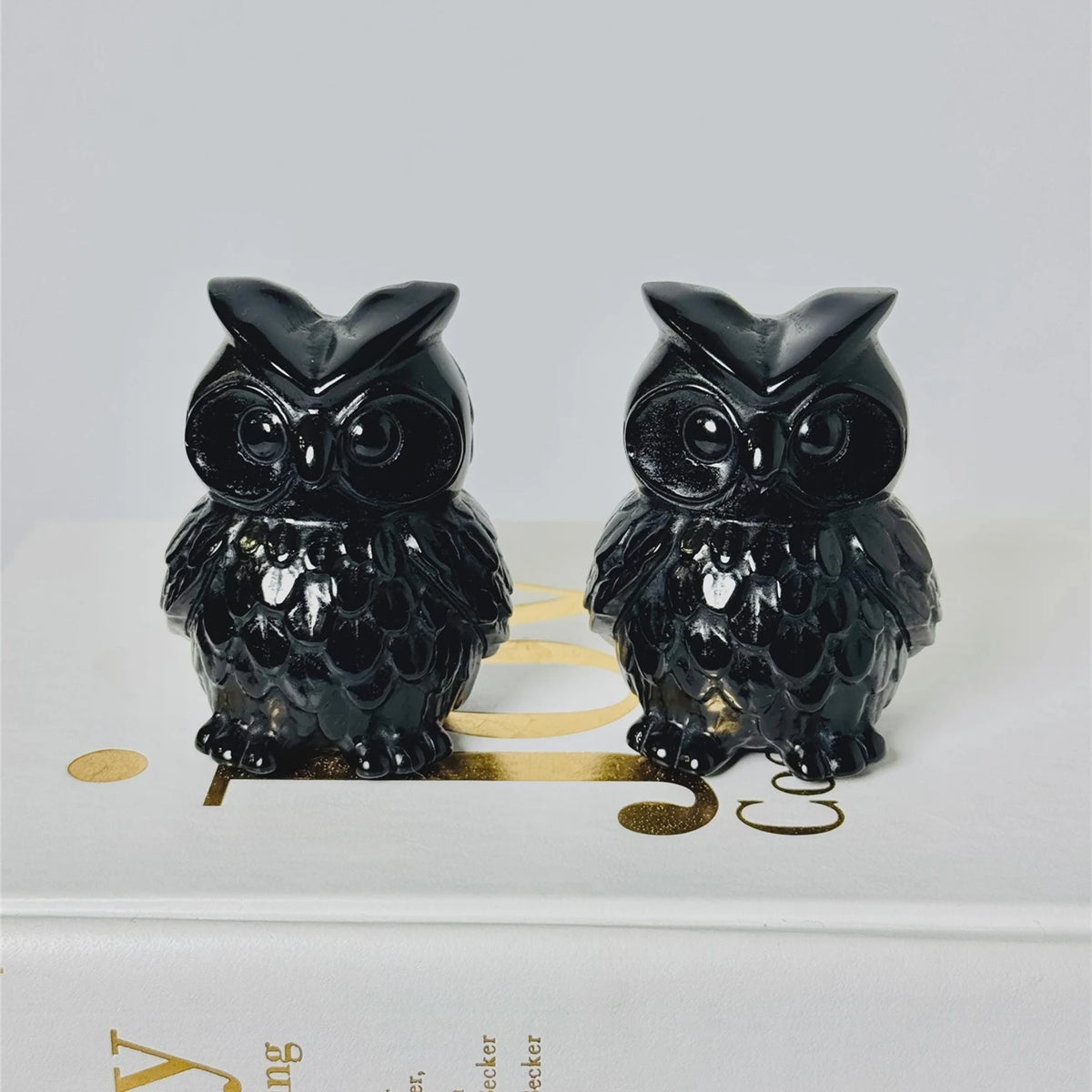 Black Obsidian Owl Sculpture for Crystal Collectors and Gifting