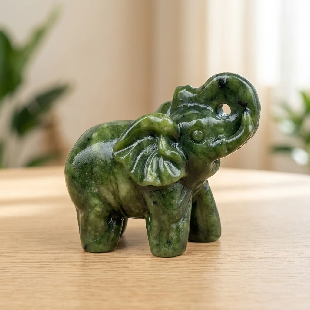 Xiuyan Stone Elephant for Home and Office Decor