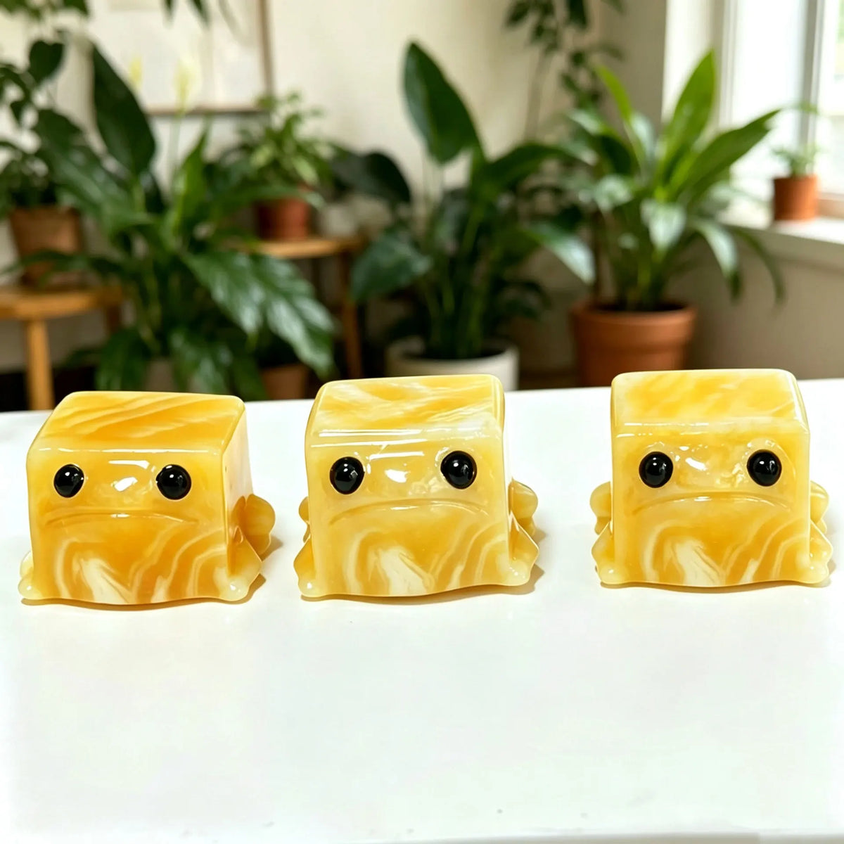 Natural Yellow Calcite Frog Carving for Feng Shui and Decor