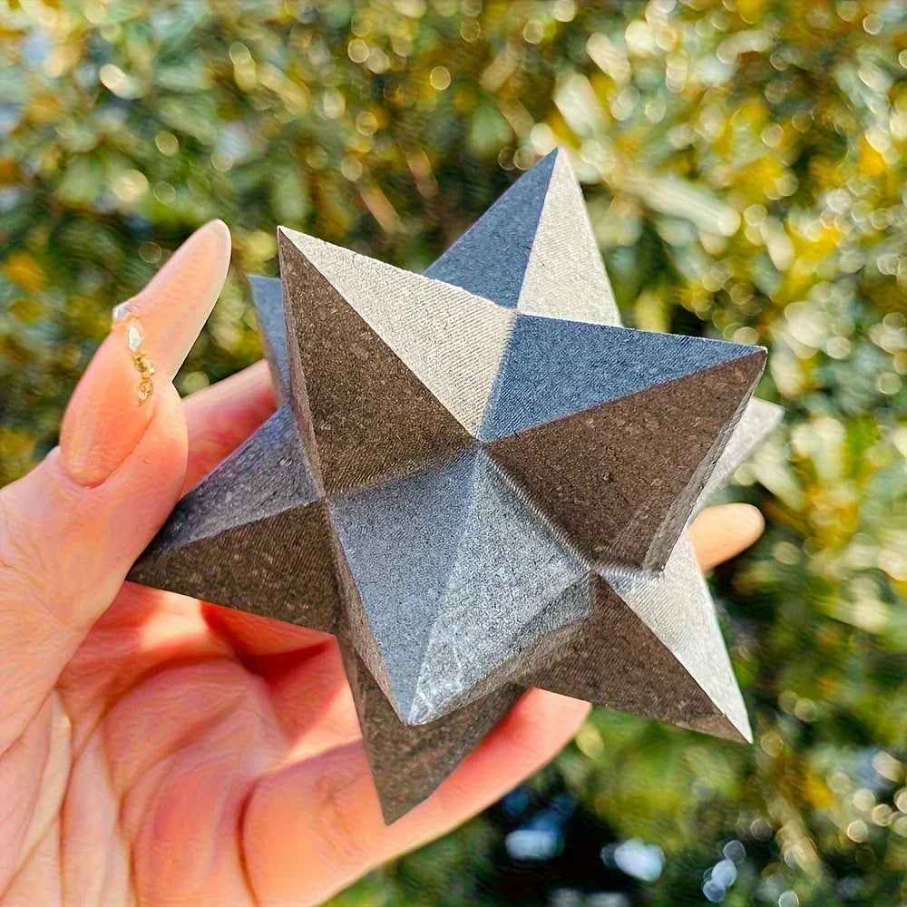 2.36-3.15in Shungite Merkaba Star Carving|CrystalHola