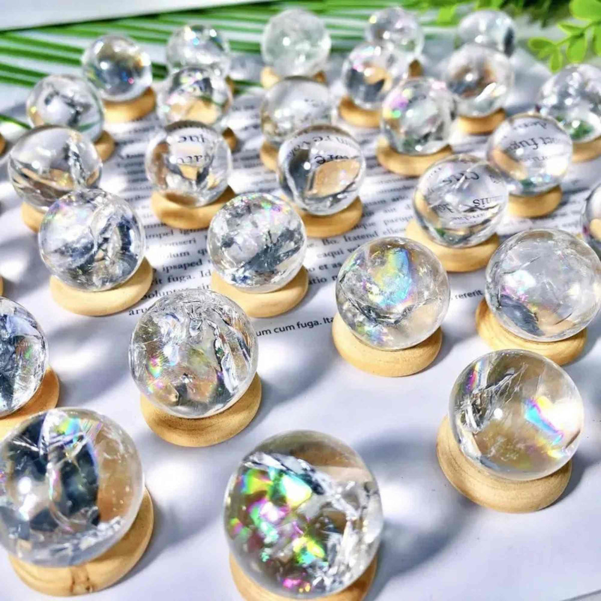 2-2.5cm Small Clear Quartz Sphere Rainbow|CrystalHola