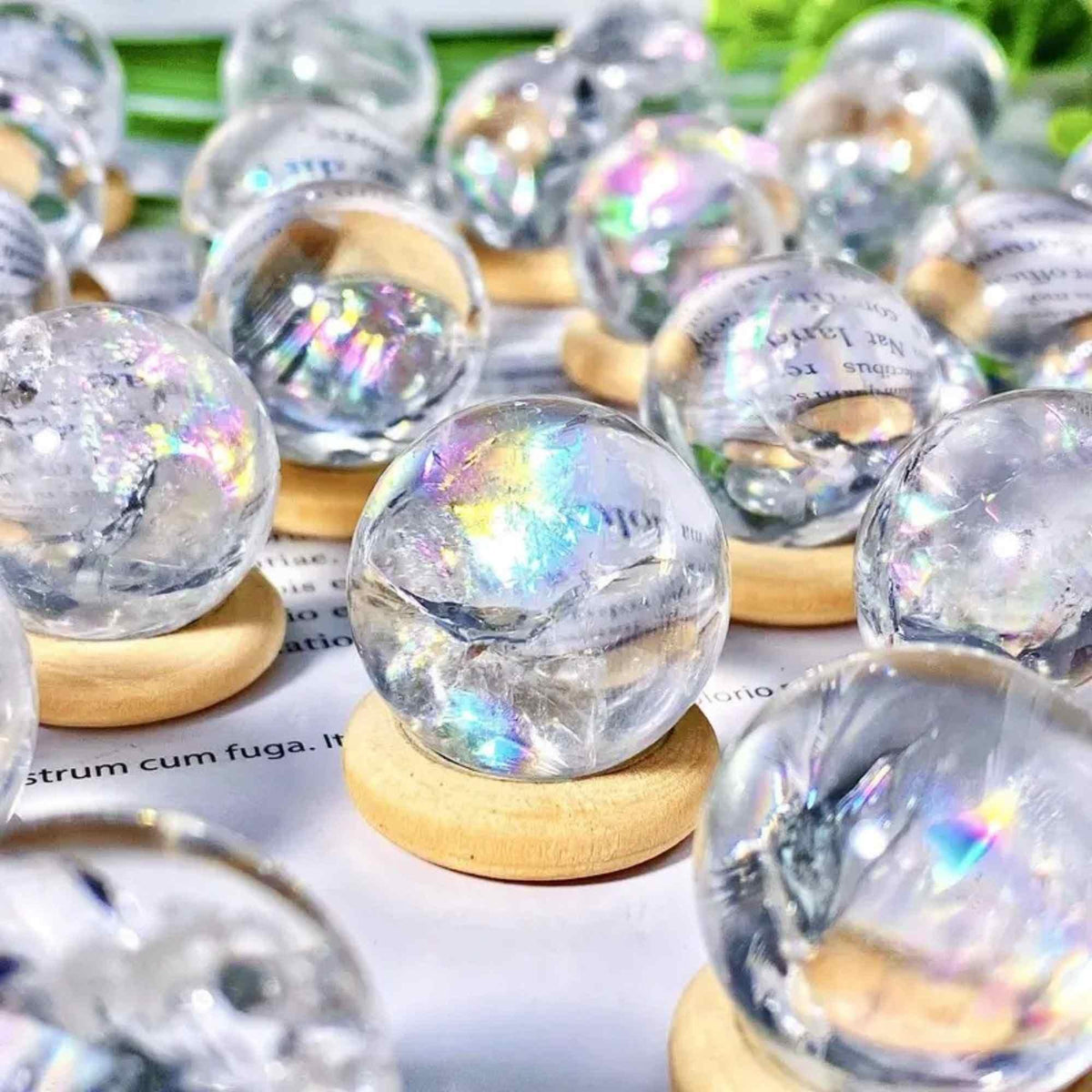 2-2.5cm Small Clear Quartz Sphere Rainbow|CrystalHola