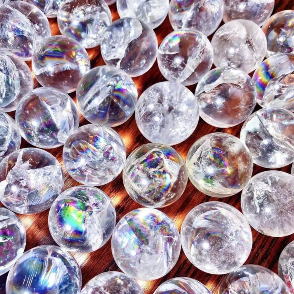 2-2.5cm Small Clear Quartz Sphere Rainbow|CrystalHola