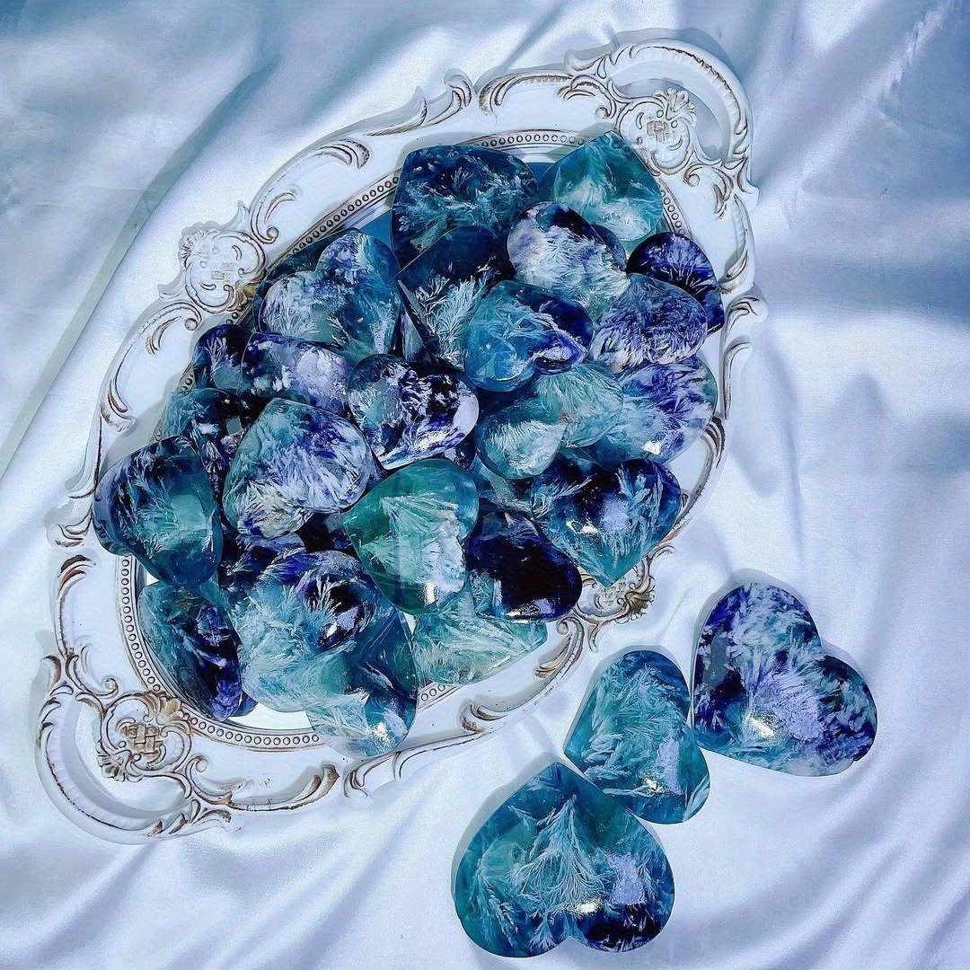 Snowflake Fluorite Heart
