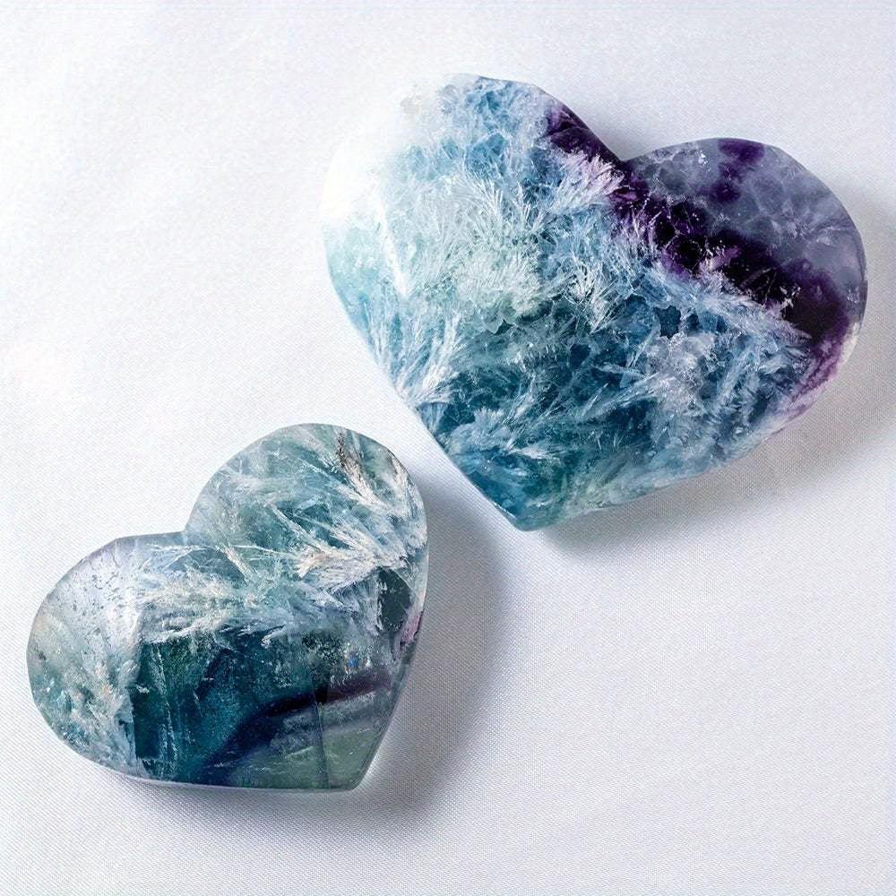 Snowflake Fluorite Heart