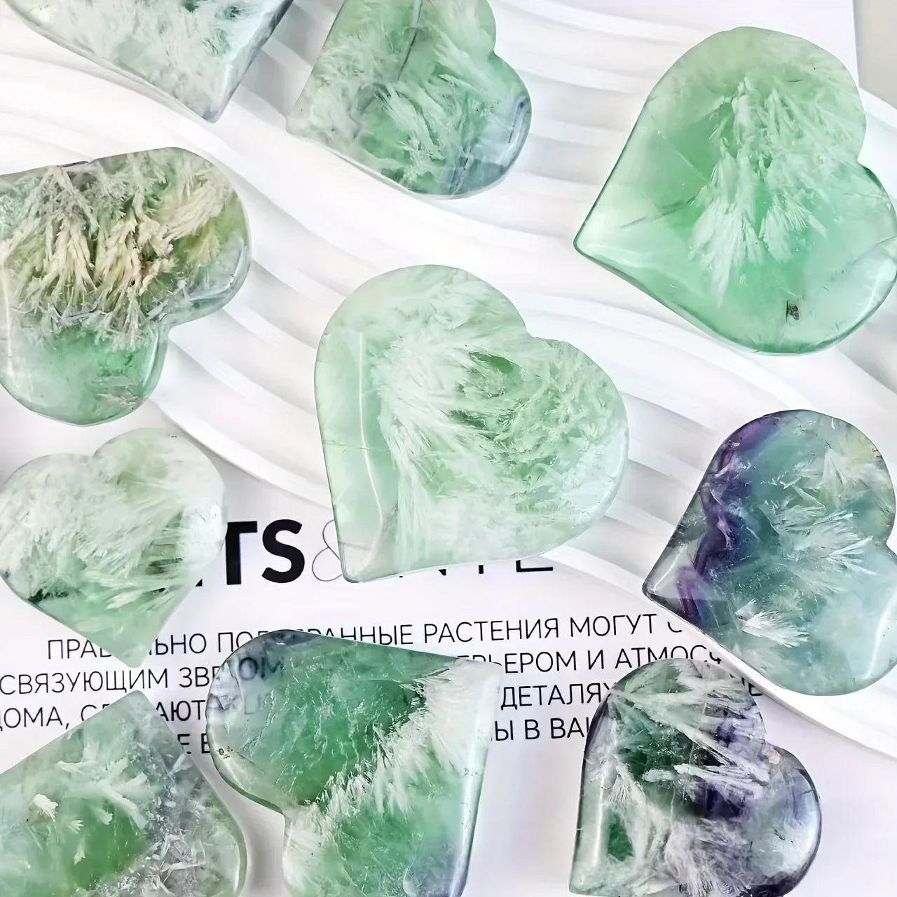 Snowflake Fluorite Heart - CrystalHola