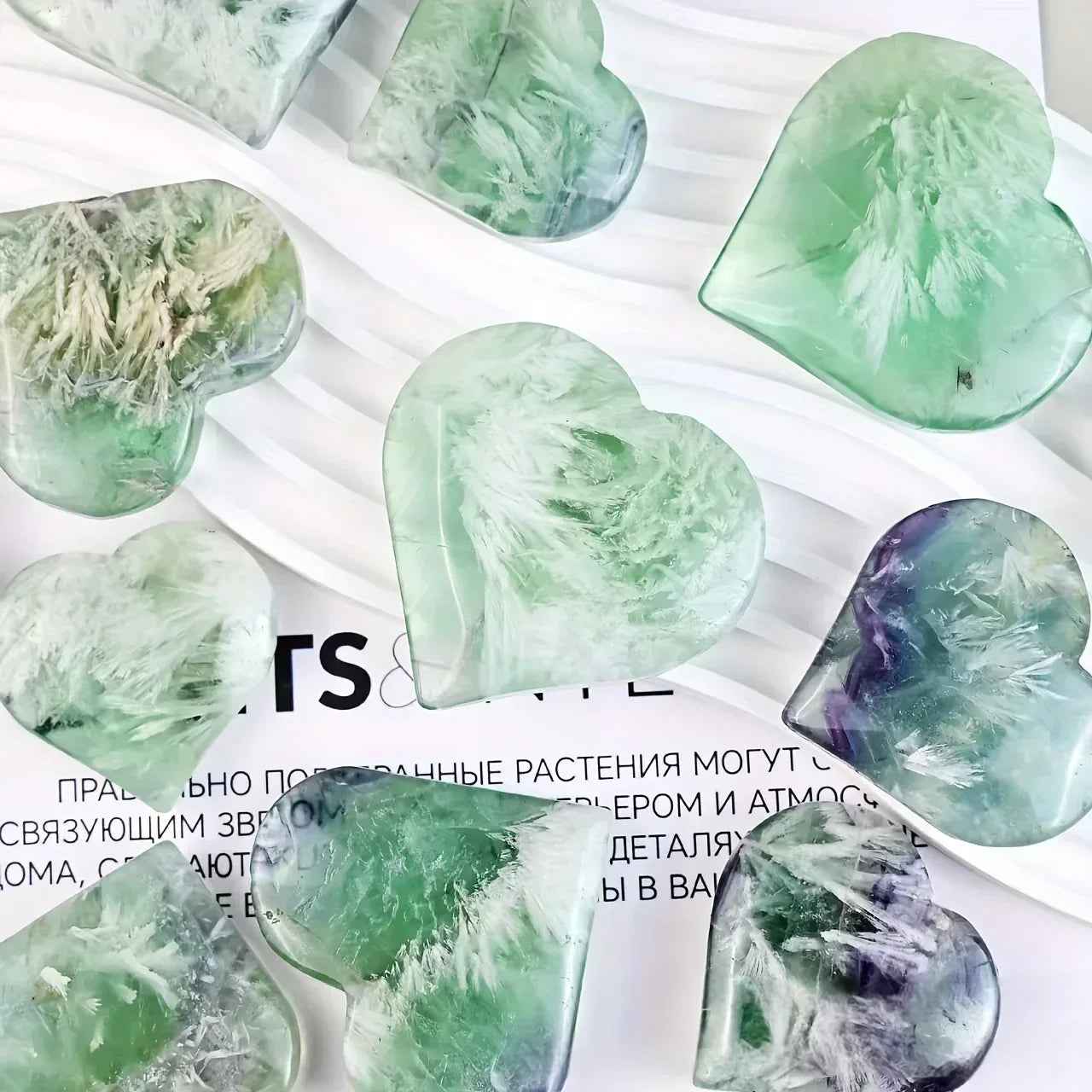 Snowflake Fluorite Heart
