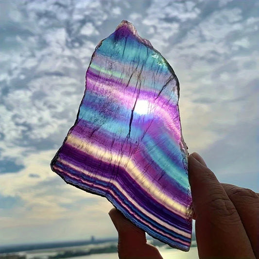 Three Color Fluorite Slab - CrystalHola