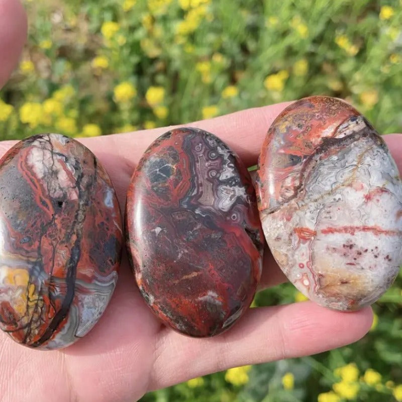 Natural Mexican Red Agate Palm Stone for Gifts