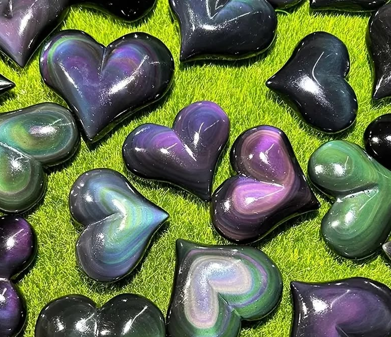 Rainbow ObsidIan Heart for Gifts