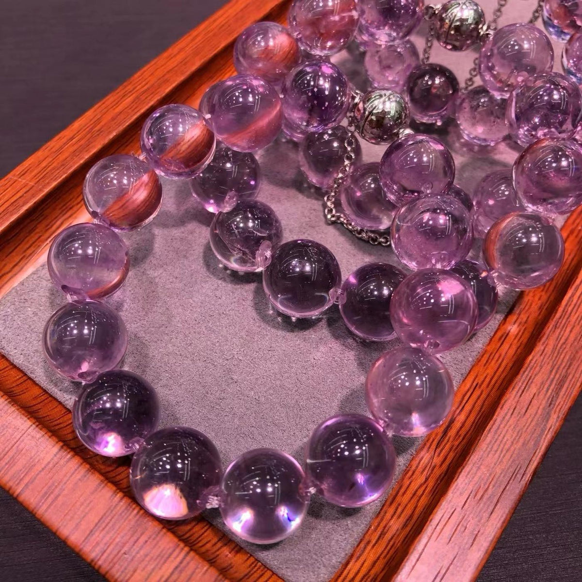 Crystal Bubble Chain Bracelet - Multi Stone Options - Amethyst