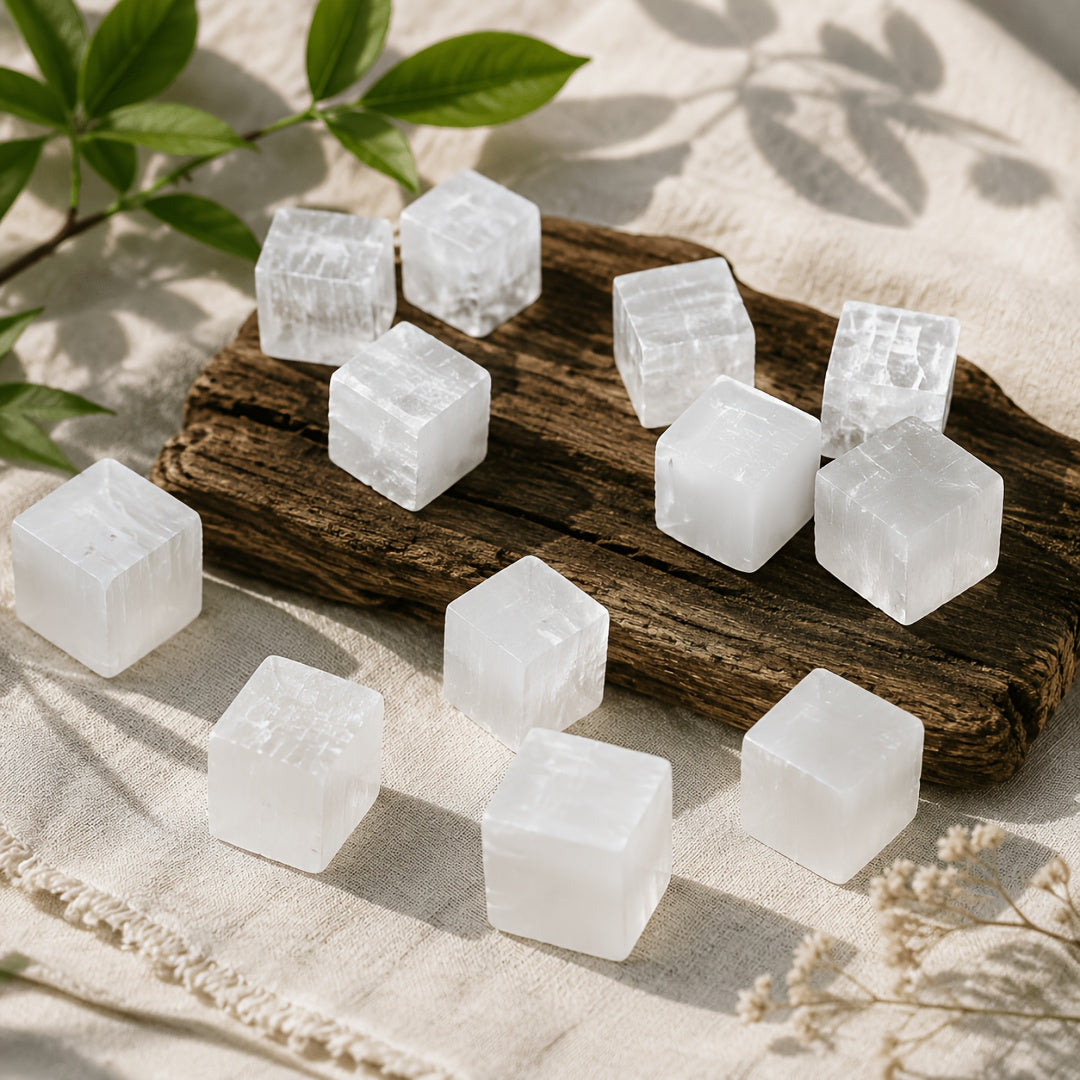 Selenite Cube for Decor