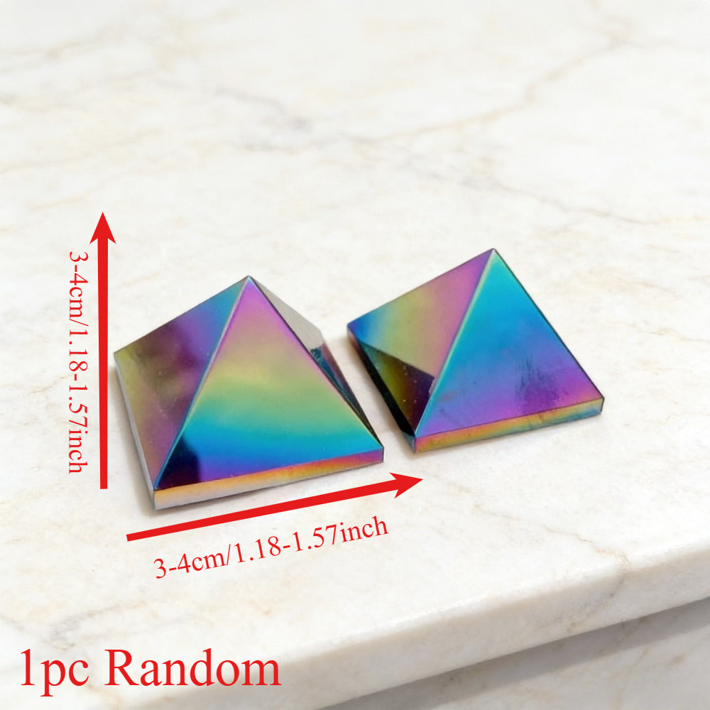 1.18-1.57" Aura Obsidian Pyramid for Home Desk Decor