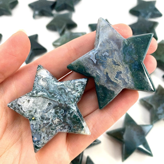Moss Agate Star for Collection