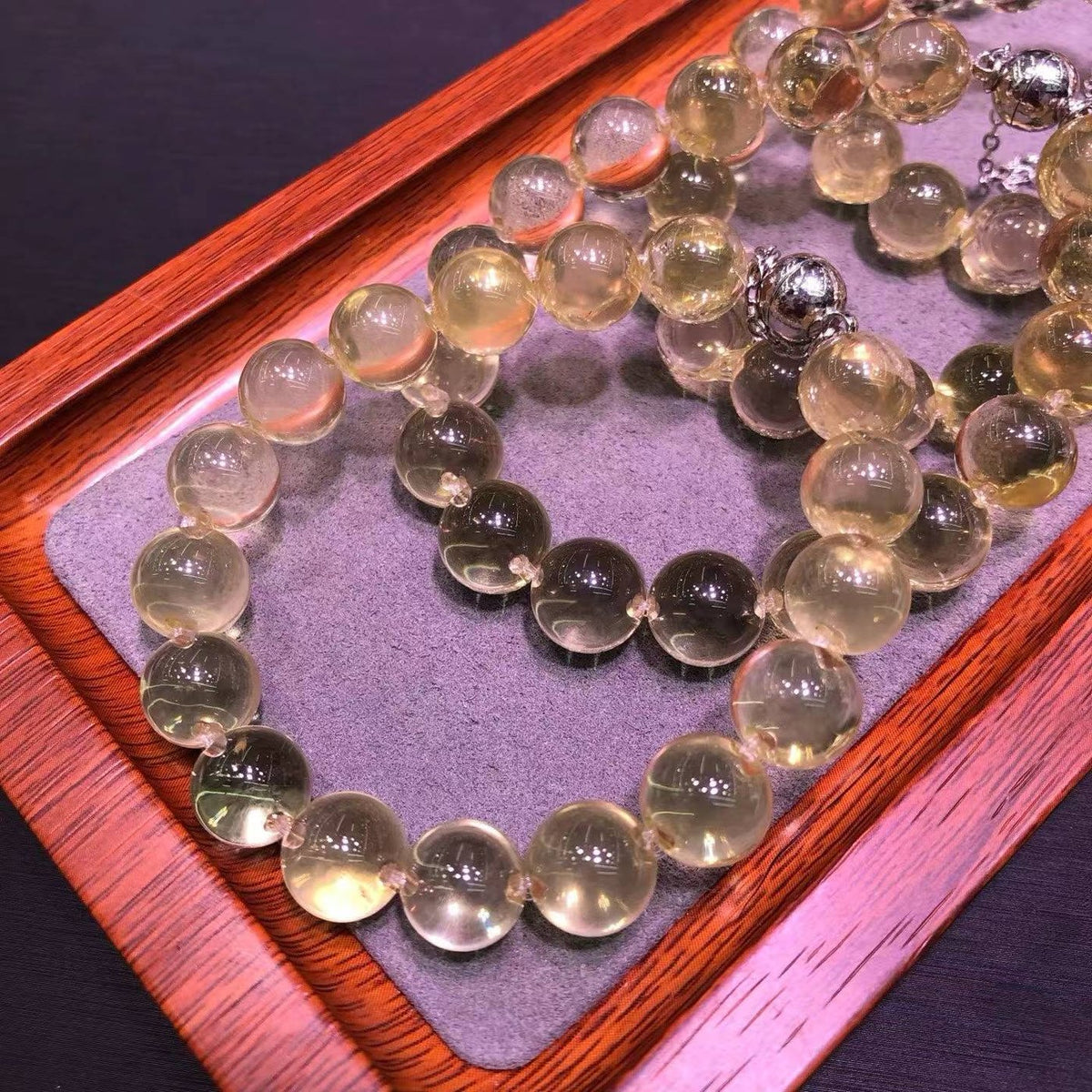 Crystal Bubble Chain Bracelet - Multi Stone Options - Lemon Quartz 10mm