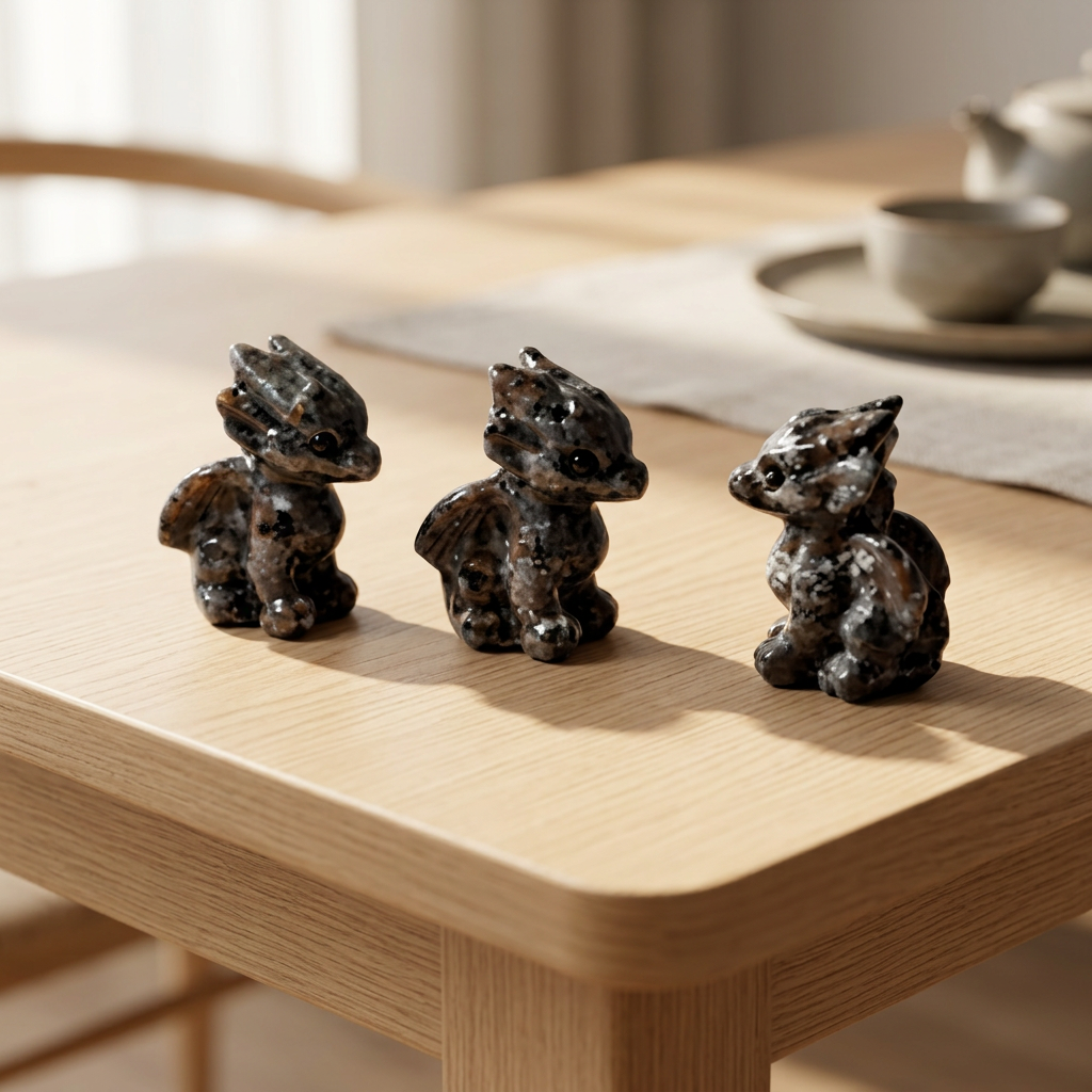 Natural Yooperlite Dragon Figurine for Power and Protection