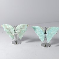 Natural Hemimorphite Butterfly Ornament on Stand