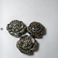 Natural Yooperlite Carved Rose Flower for Altar Display and Decor