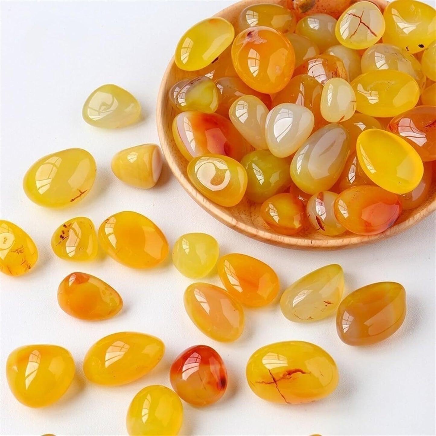 Pierre Roulée d'Agate Jaune 2-3 cm|CrystalHola Vente en Gros