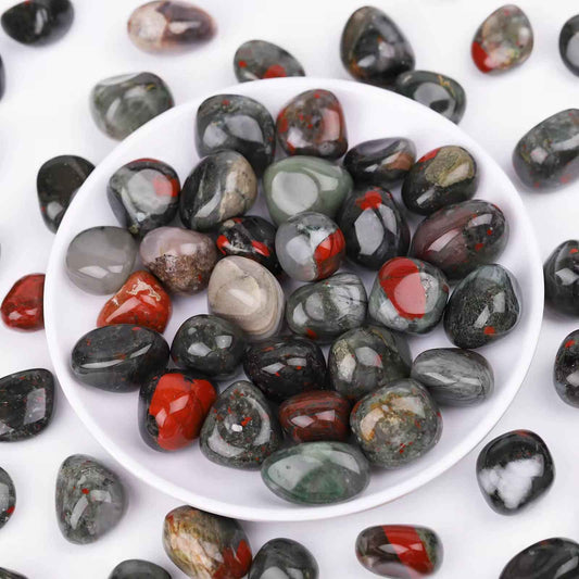 0.78-2.36in Afican Bloodstone Tumble Stone|CrystalHola Wholesale