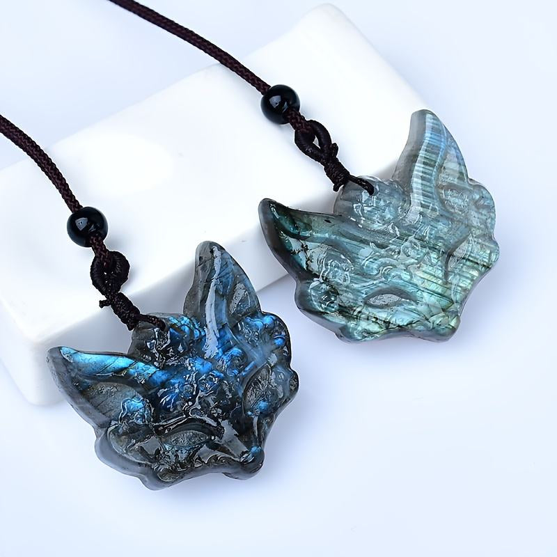 0.9-1.18in Pendentif Renard en Labradorite|Cristal en grosHola