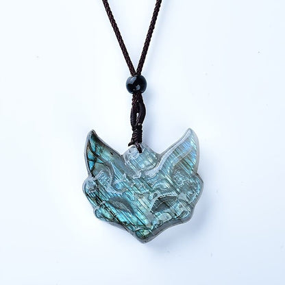 0.9-1.18in Pendentif Renard en Labradorite|Cristal en grosHola