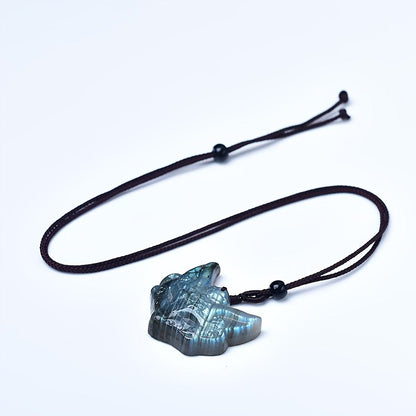 0.9-1.18in Pendentif Renard en Labradorite|Cristal en grosHola