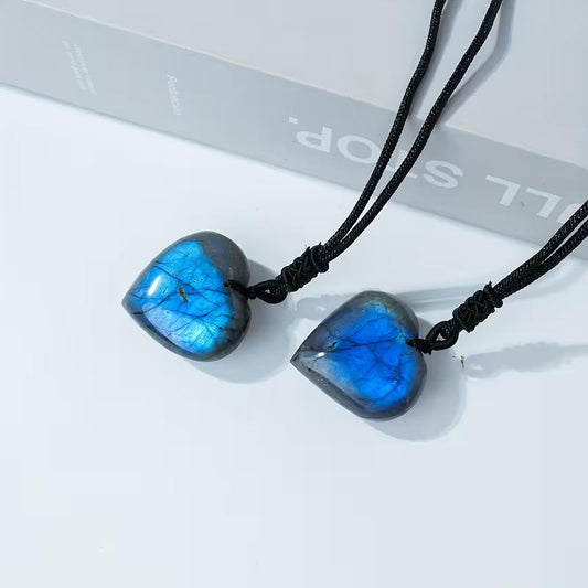 0.9-1.18in Labradorite Heart Pendant|Wholesale CrystalHola
