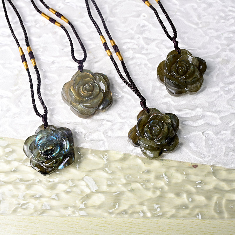 Pendentif Rose en Labradorite 2,3-3cm | Cristal en GrosHola